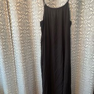 Classic Black Slip Dress with Spaghetti Straps
